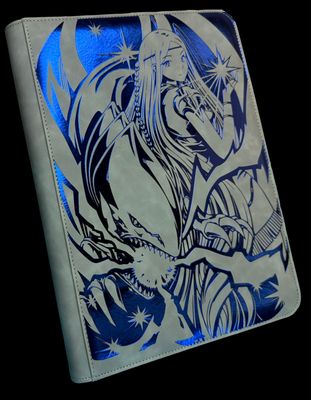 a blue and white picture of a woman on a cell phone