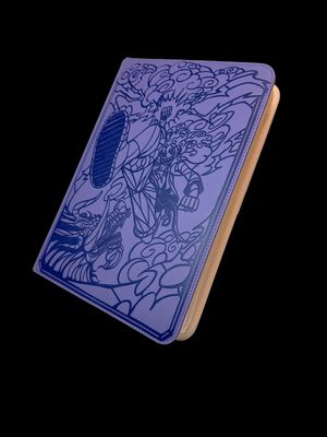 a blue book with a picture of a man on it