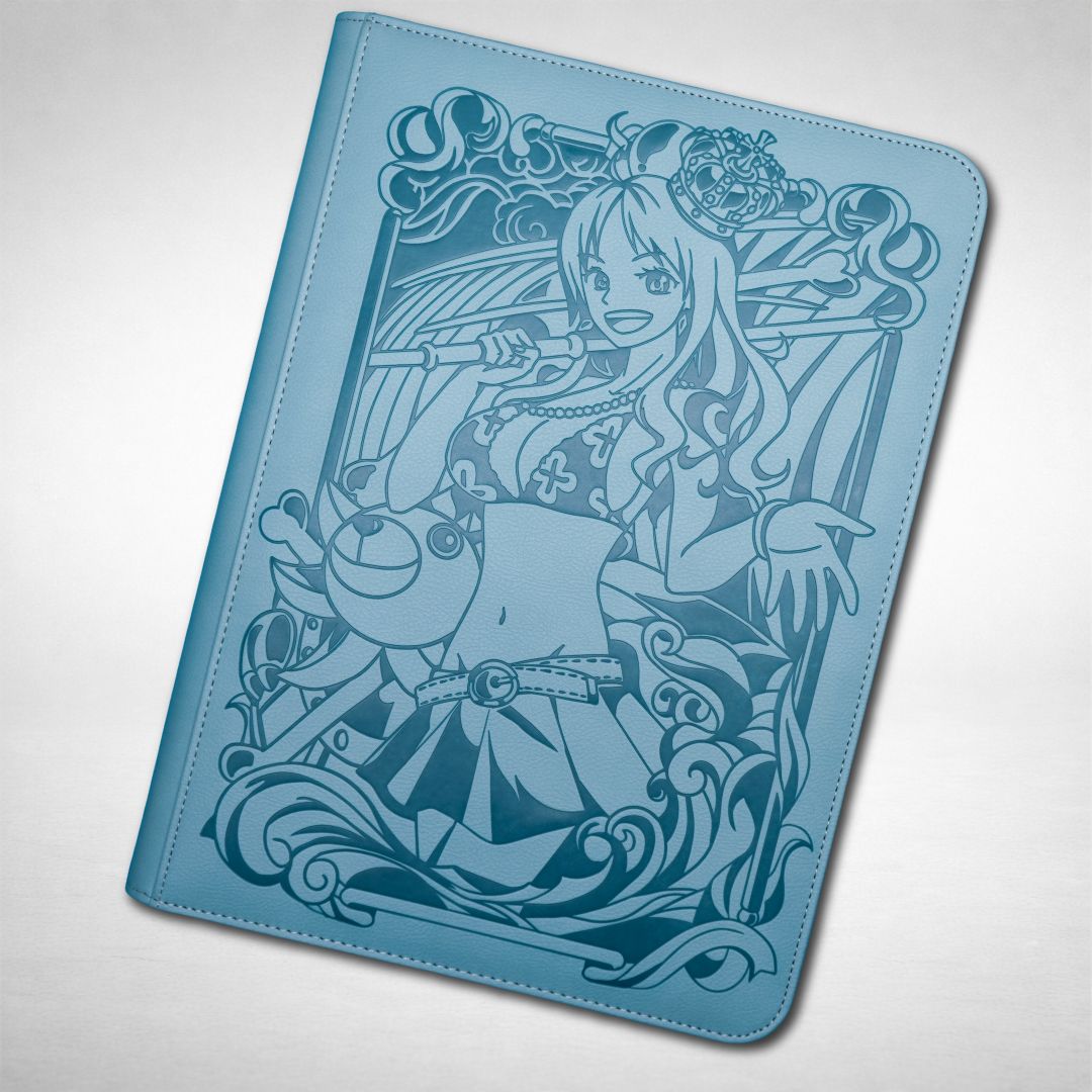 a blue book with a picture of a girl on it