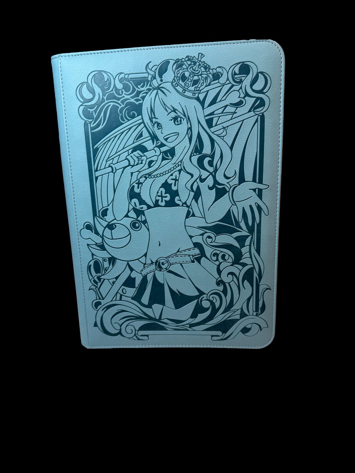 a book with a drawing of a girl on it