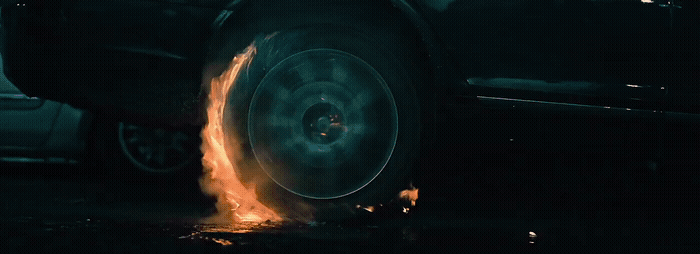 a car with a lot of fire coming out of it
