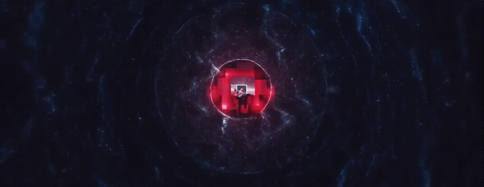 a red light in the middle of a dark tunnel