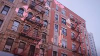 a fire escape on the side of a building