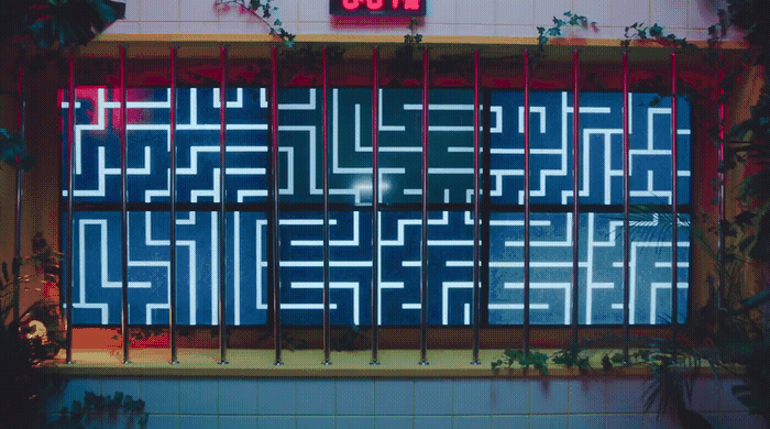 a building that has a sign on the side of it