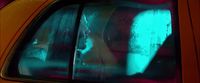 a close up of a car's rear view mirror