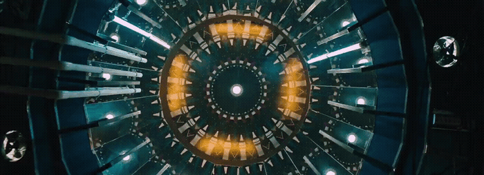 a view of the inside of a circular object