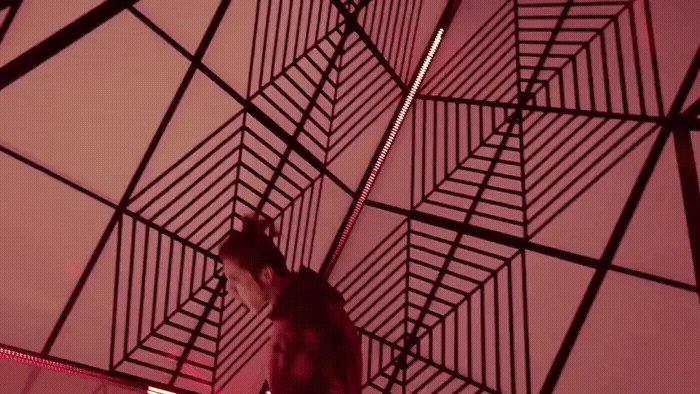 a cat sitting on top of a metal structure