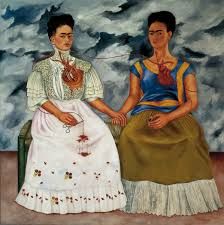 a painting of two women sitting next to each other