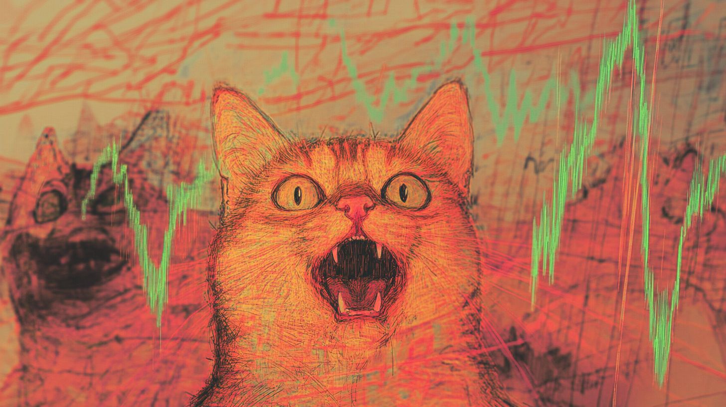 a drawing of a cat with its mouth open