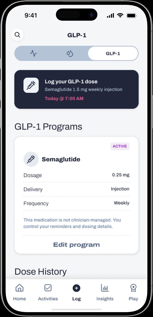 a cell phone showing the glp - 1 program