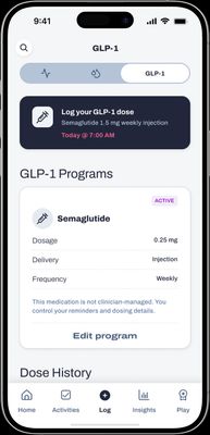 a cell phone showing the glp - 1 program