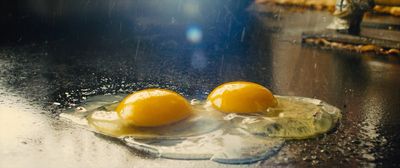 two oranges on a glass plate on a table