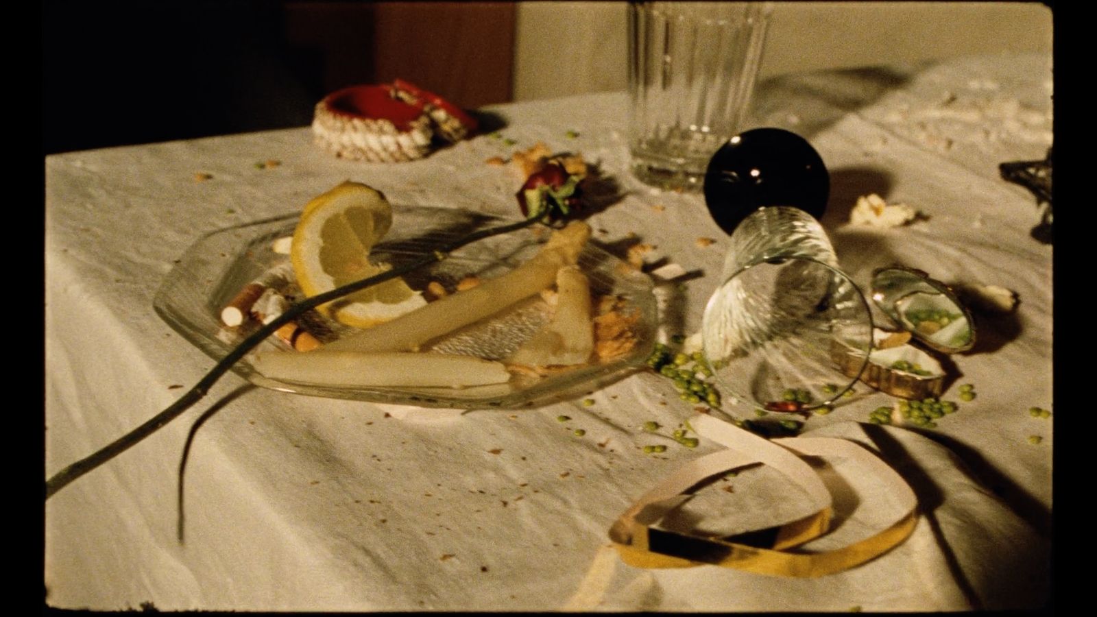 a plate of food on a table with a knife and fork