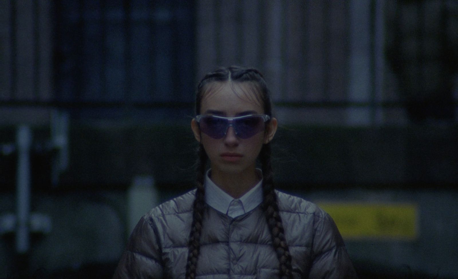 a woman with long braids wearing sunglasses