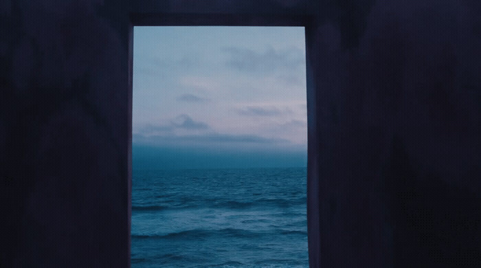 a view of a body of water through a window