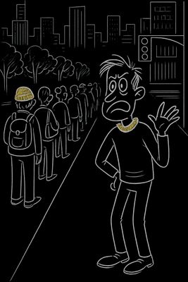 a man standing in front of a crowd of people