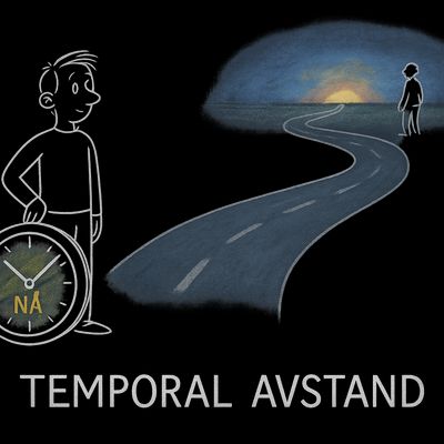 a drawing of a man standing next to a clock