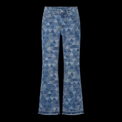 a pair of blue jeans on a black background