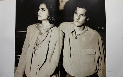 a black and white photo of a man and a woman