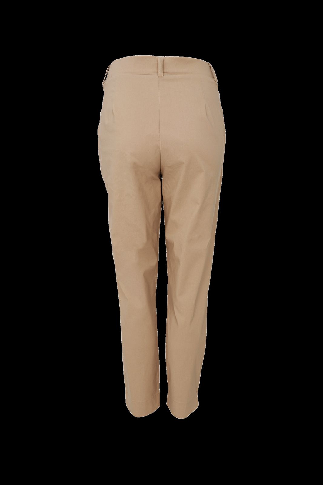 a woman's tan pants on a black background