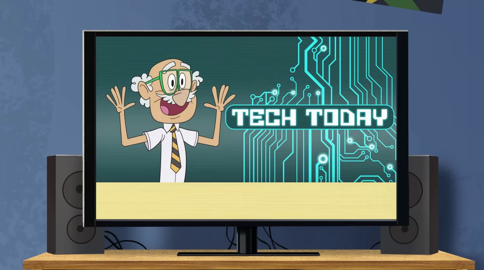 a computer screen with a cartoon character on it