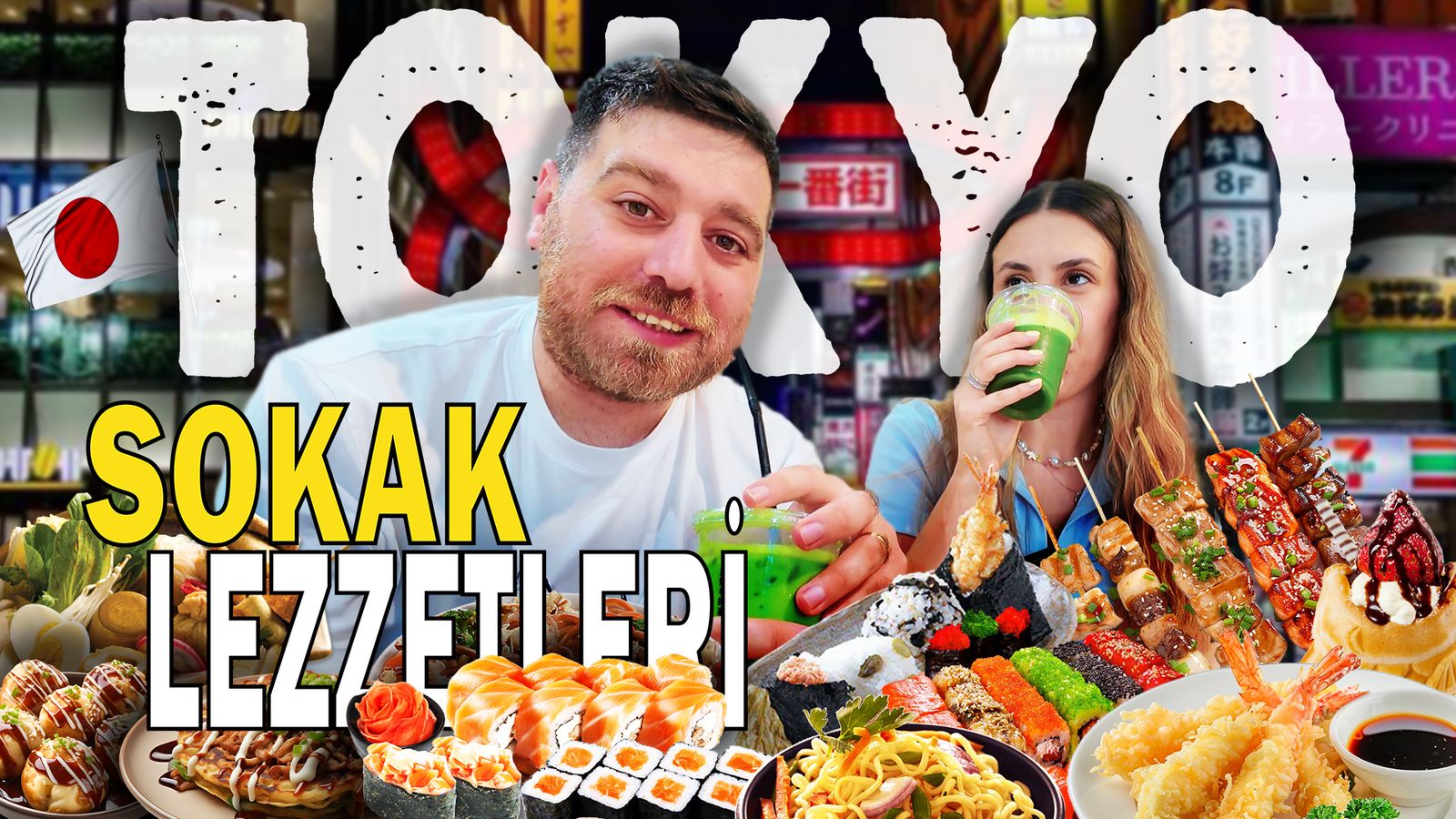 a man and a woman sitting in front of a table full of food