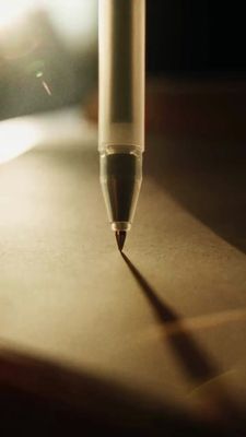 a close up of a pen on a table