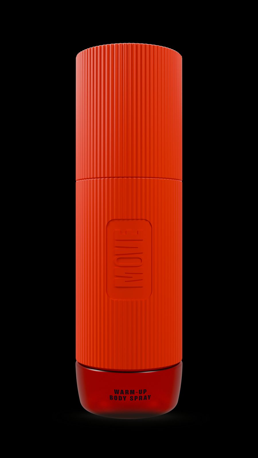 an orange plastic container on a black background