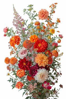 a vase filled with lots of different colored flowers