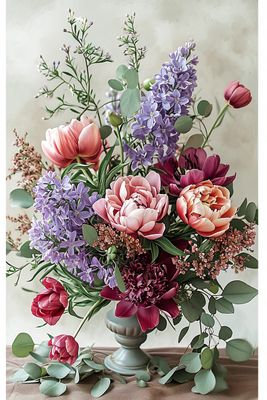 a vase filled with lots of flowers on top of a table