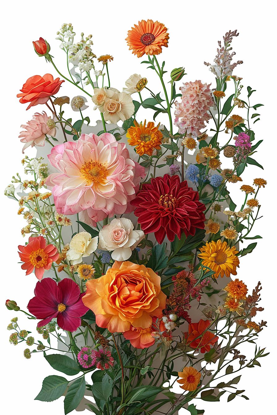 a vase filled with lots of different colored flowers