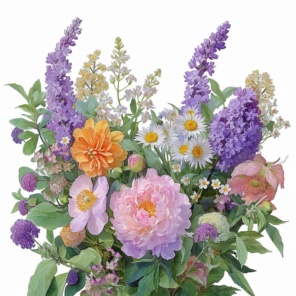 a vase filled with lots of different colored flowers