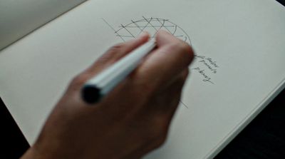 a person writing on a piece of paper with a pen