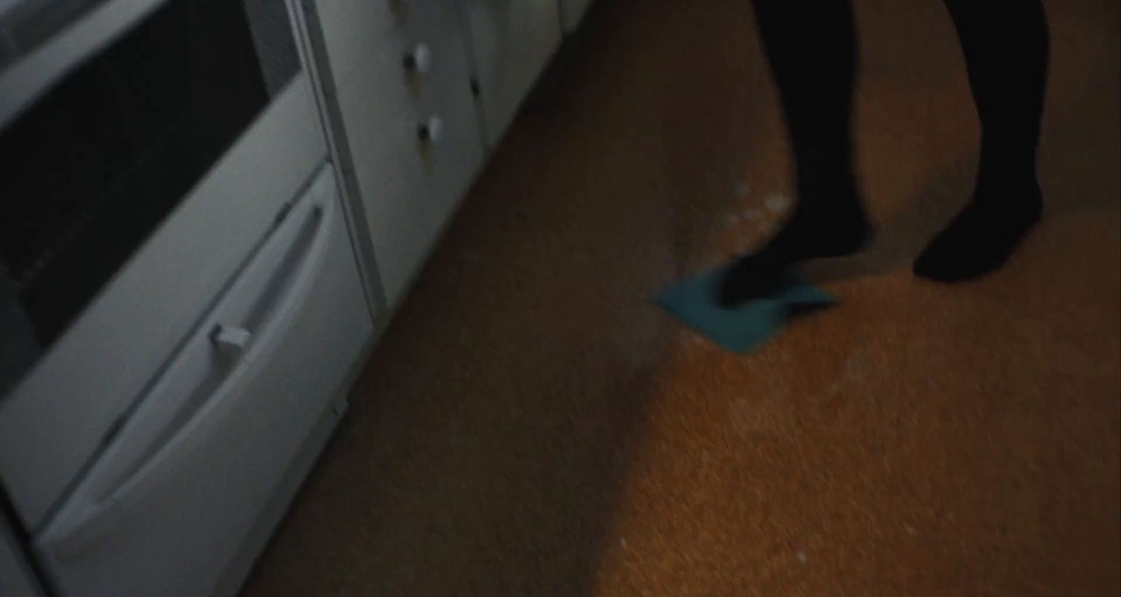 a person standing in a kitchen next to a stove