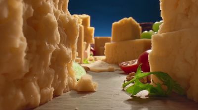 a close up of a bunch of food on a table