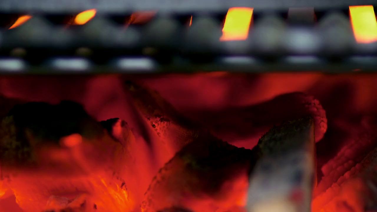 a close up of a fire in a stove