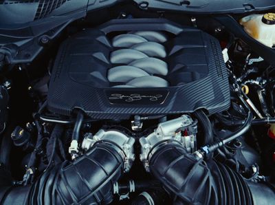 a close up of the engine of a car