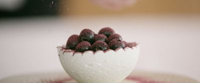 a close up of a dessert on a plate