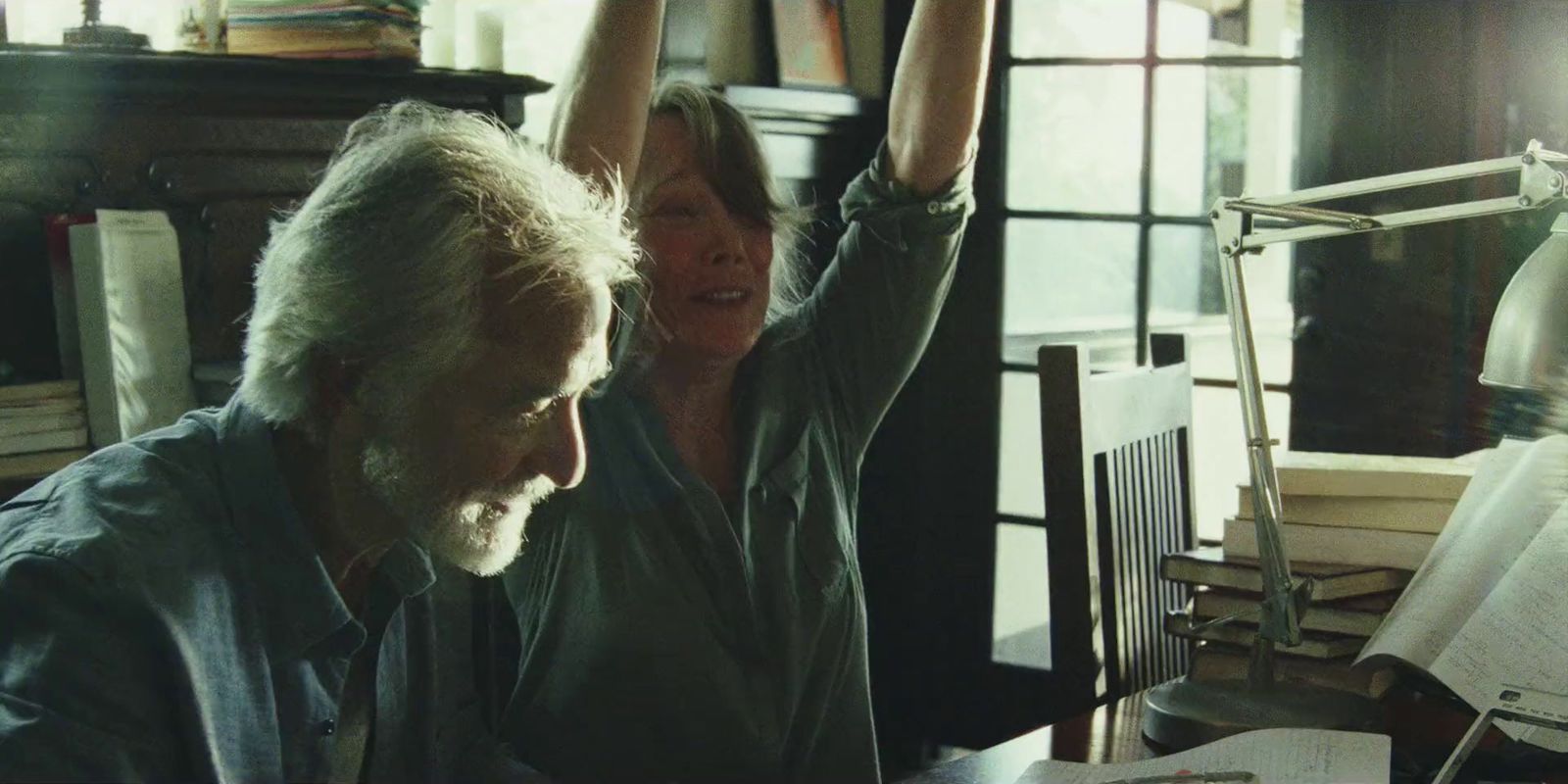 a man and a woman sitting at a table