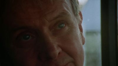 a close up of a person looking out a window