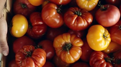 a box filled with lots of red and yellow tomatoes