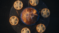 a plate of baked goods on a table