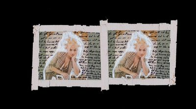 two photos of marilyn monroe on a piece of paper