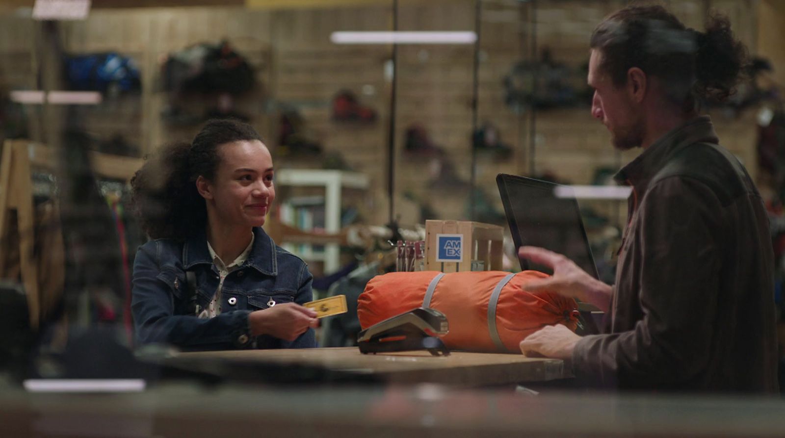 a man and a woman sitting at a table