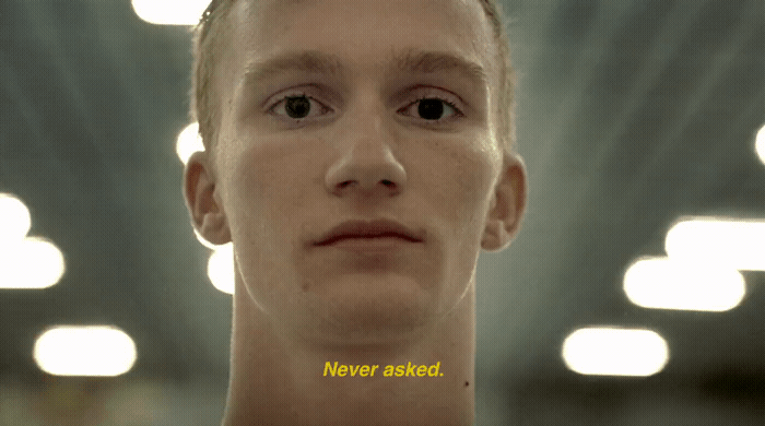 a man with a serious look on his face