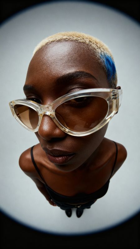 a woman with a pair of glasses on her face