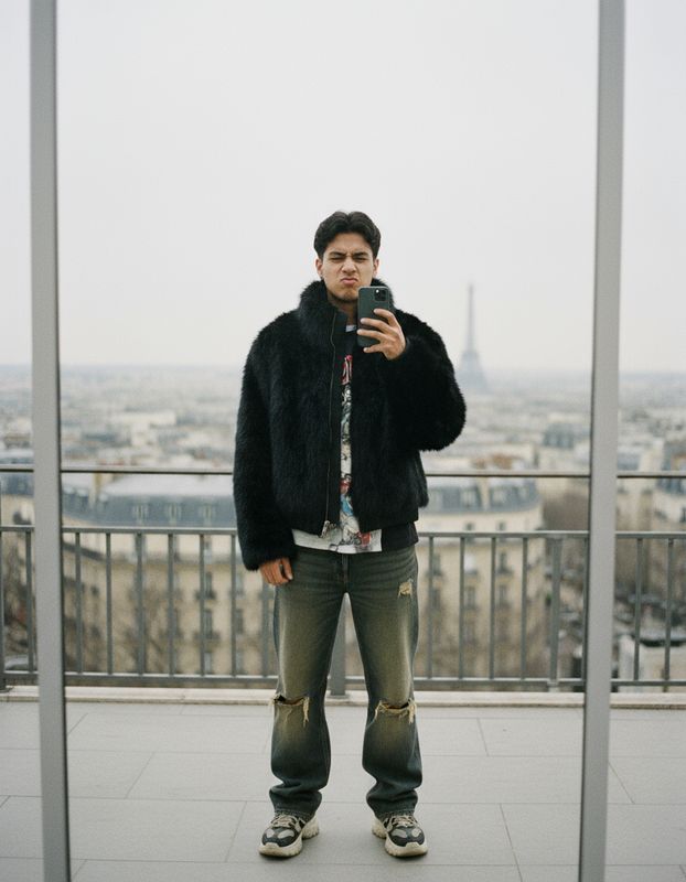 a man taking a picture of himself in a mirror