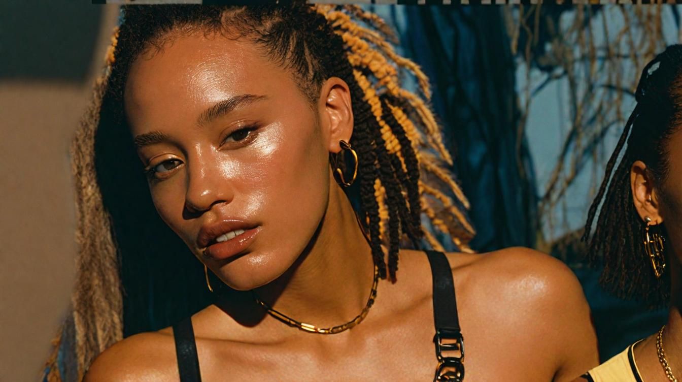 two women with braids are posing for a picture