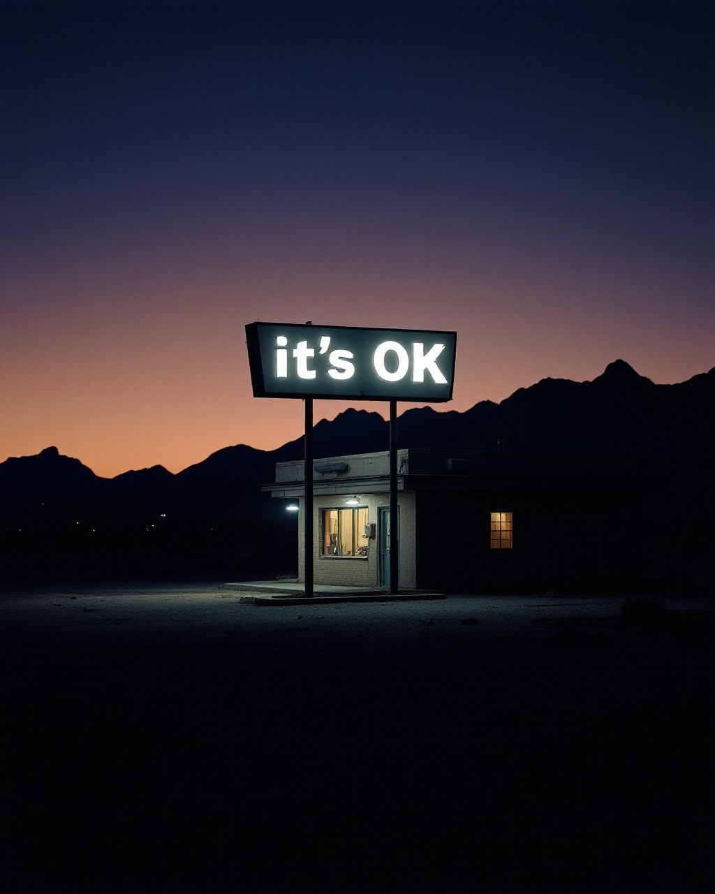 it's ok sign lit up in the dark