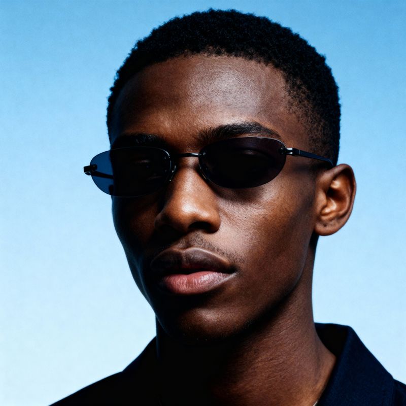 a man wearing sunglasses and a black shirt